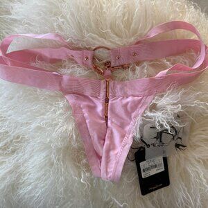 Honey Birdette KUKURO Blush Pink Thong Panty L NWT